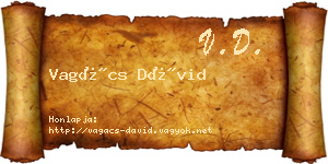 Vagács Dávid névjegykártya